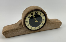 Alte Kaminuhr Tischuhr Buffetuhr mechanische Uhr Keramik Gehäuse Stein Optik