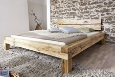 Doppelbett Bett Balkenbett 180x200cm Wildeiche Eiche massiv geölt NEU OVP!!!