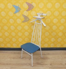 Stummer Diener 50er 60er Garderobe Kleiderständer mit Sitz Kleiderstuhl Lüfter