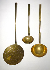 Messing Schaumkelle / Siebkelle, Schöpfkelle & Soßenkelle im Vintage-Stil