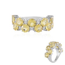 Gelber beryll silber - gelber, ring