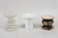 N92C47- Konvolut 3x Kerzenhalter Glas Porzellan ua Rosenthal