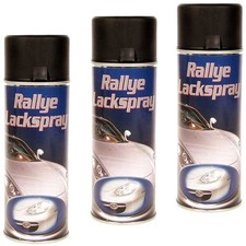 3x Schwarz seidenmatt 400ml Spraydose Rallye Lackspray Sprühdose Profi Autolack