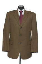 180 23 HUGO BOSS  Sakko Jacke Gr. 50 braun sand Fischgrät Einreiher Wolle Seide