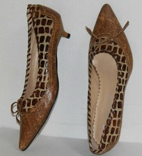 Damen Schuhe Pumps Slipper Braun Leopard Gr. 36 - 41