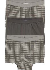 Neu 3Tlg Jungen Boxershorts Gr. 164/170 Anthrazit Grau Kariert Unterwäsche Boxer