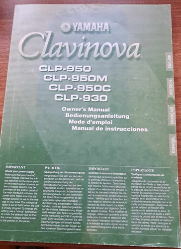 Yamaha clavinova owner - yamaha, owner's
