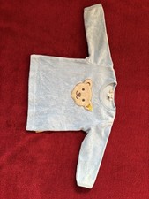 Kuschliges Langarmshirt Steiff Hellblau Mit Bärenkopf Gr. 68