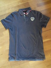 Napapijri Freizeit Herren Jersey Baumwoll Polo-Shirt T-Shirt Gr. M blau Patch