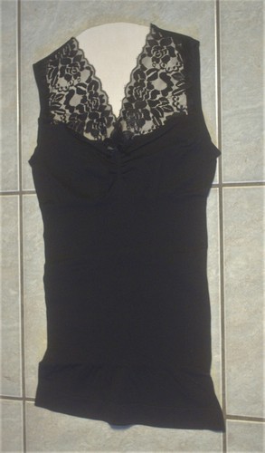 Damen spitzentop schwarz - damen,