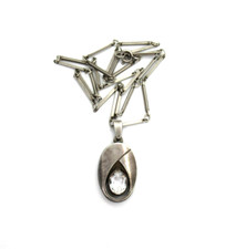 MEGA DESIGNER Bergkristall Anhänger + Kette 925 Silber NORDFORM LAINE Finnland