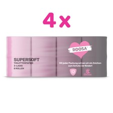ROOSA Supersoft Toilettenpapier in rosa, 4x 8 Rollen, 130 Blatt / 3-lagig