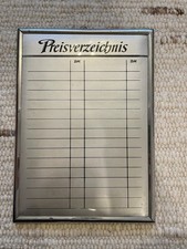 Hinweisschild Preisliste