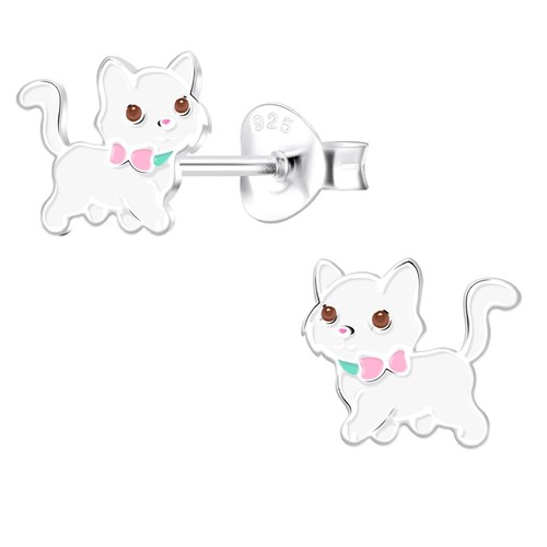 Kinder ohrringe katze 925 - ohrringe,
