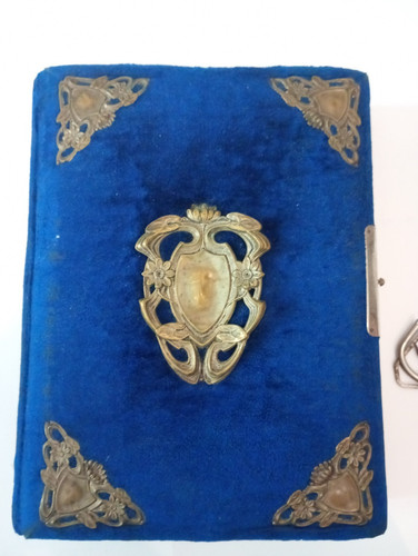 Antikes royalblaues fotoalbum - royalblaues,