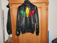 Neuwertige 90er Adidas Chile 62 Rasta Jamaika Jacke fällt aus wie EU XL