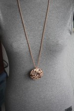 Kette mit Anhänger großer runder Anhänger rosegoldfarben mit Kette