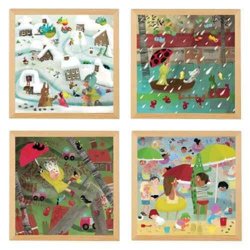 Unwetter holzpuzzle 4er - unwetter-holzpuzzle, |