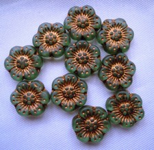 10 URANGLAS Perlen dunkel