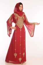 Maroon georgette hand woven