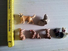 7x kleine tier figuren hase, hunde, usw