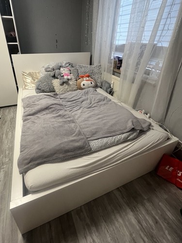 140x200cm weißes bett mit - 140x200cm,