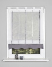 HOME WOHNIDEEN Voile-Raffrollo DENISE, Längsstreifen,Schlaufen, transparent,grau