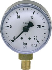 Afriso Öldruck Manometer ohne Glyzerin 0-25 bar 1/8" unten Ø 50 mm Ölpumpe
