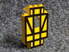 Lego 4444p03 Burg-Element gelb bedruckt Mauer Fachwerk - Set 6086 6074 10039