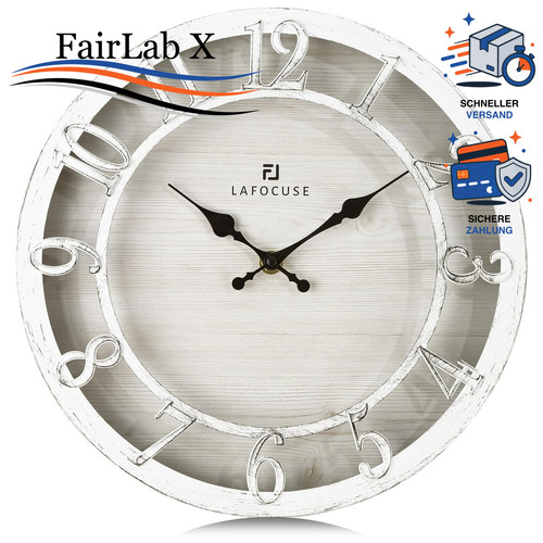 Wanduhr 30cm rustikal stille - 30cm,