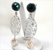 925 Silver Earrings With Green