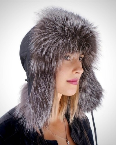 Pelzmütze aus silberfuchs - pelzmütze,