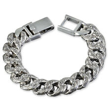 925 Silber massiv und schwer Panzer Herren Armband Königskette Biker SB7