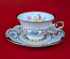 1939 Hutschenreuther Selb Sammeltasse Gold Mokka Mocca Relief Rosa Blumen Bunte