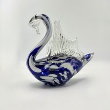 Glas Schwan mundgeblasen Glaskunst Figur Handarbeit märchenhaft