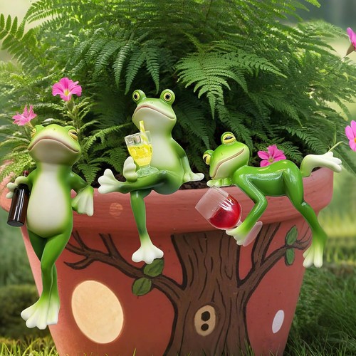 Frosch figuren teichdeko - 3x,
