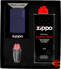 Zippo set navy blue - blue, matte