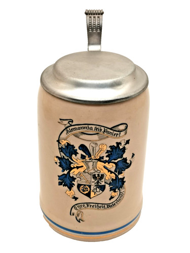 King bierkrug mit zinndeckel - king,