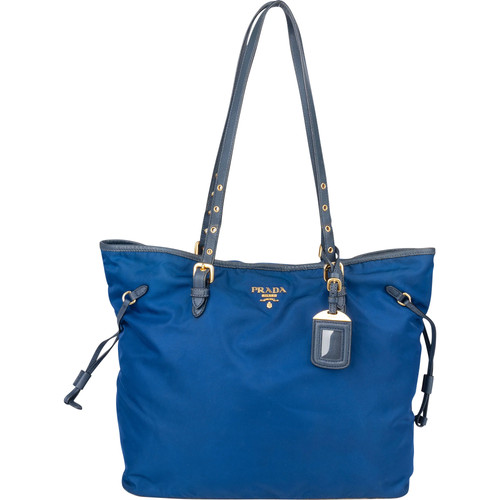 Prada blue nylon saffiano - prada,