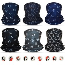 6-Stück Multifunktionstuch Schlauchschal Halstuch Maske Anker Fahrrad Motorrad