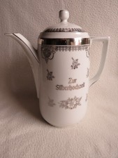 Alte Kaffeekanne zur Silberhochzeit aus Porzellan
