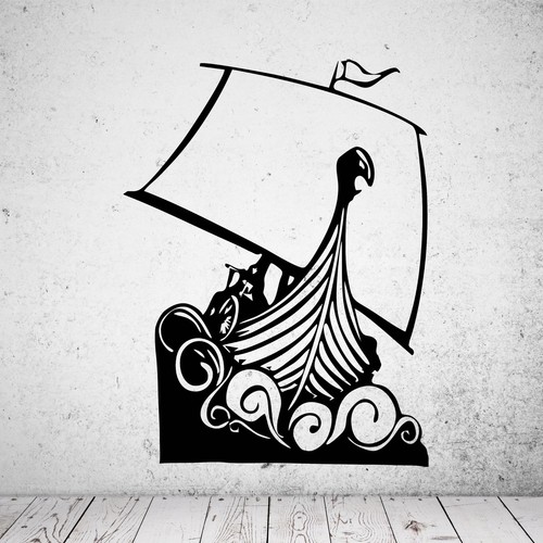 Wandtattoo wikingerschiff mit - wandtattoo,