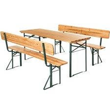 Biergartengarnitur klappbar Bierbank Tannenholz Festzeltgarnitur  Biergarnitur