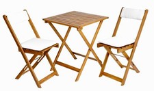 Balkon-Set 3-tlg. Sitzgarnitur Gartenmöbel Balkonmöbel Klapptisch Klappstühle