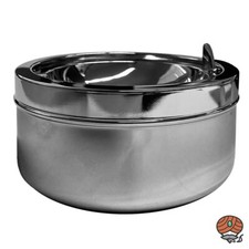 Kippaschenbecher / Sturmaschenbecher Chrom glänzend, 11 cm mit Doppelklappe