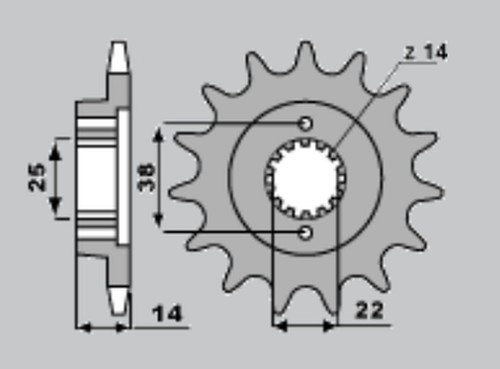 Cht vorderes ritzel 497 - vorderes, 15