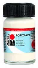 Marabu Porzellanfarbe Porcelain weiß 15 ml Keramik Porzellan Malfarbe im Glas
