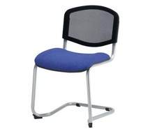 2er Pack - Freischwinger, stapelbar, Netz-Rückenlehne, Gestell verchromt