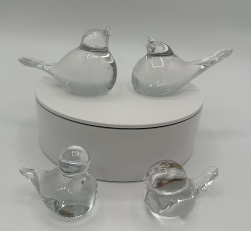 Glas vogelfiguren - 4x,