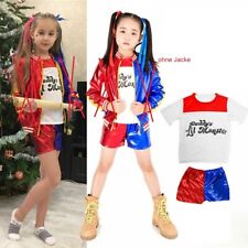 Mädchen Kostüm Harley Quinn Kinder Kostüm Karneval Größe 128 9-11 J.✅OHNE JACKE✅